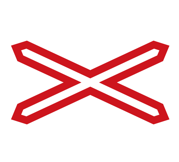 Výstražný kříž pro železniční přejezd jednokolejný - A32a