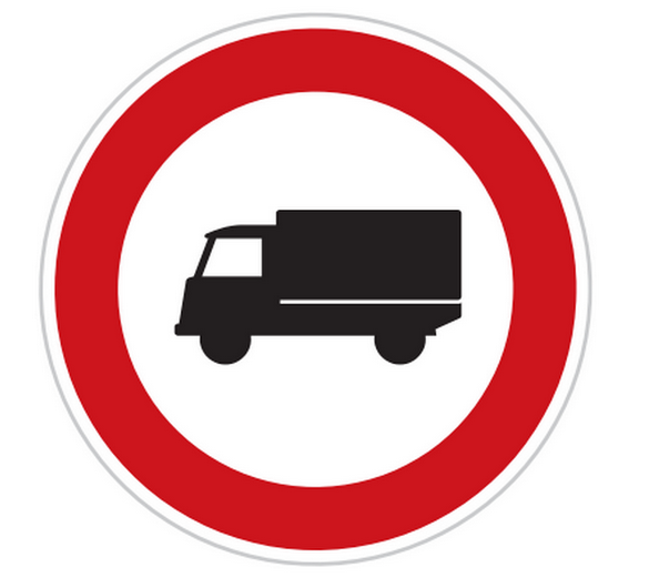 Zákaz vjezdu nákladních automobilů - B4