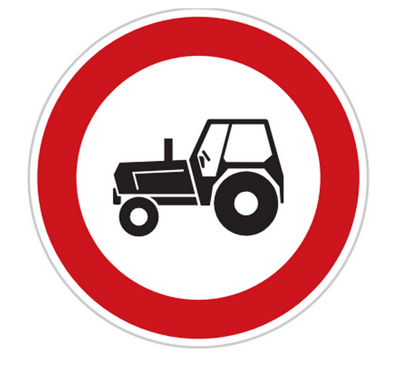 Zákaz vjezdu traktorů - B6