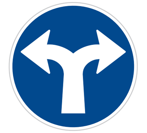 Přikázaný směr jízdy vpravo a vlevo - C2f
