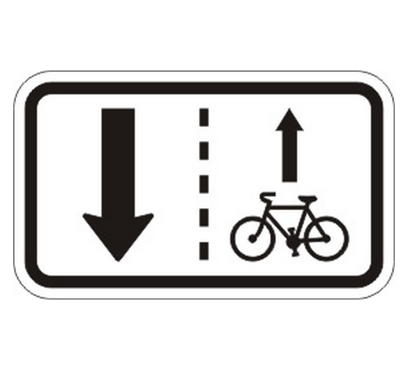 Vjezd cyklistů v protisměru povolen - E12b