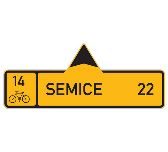 Směrová tabule pro cyklisty - přímo - IS19a