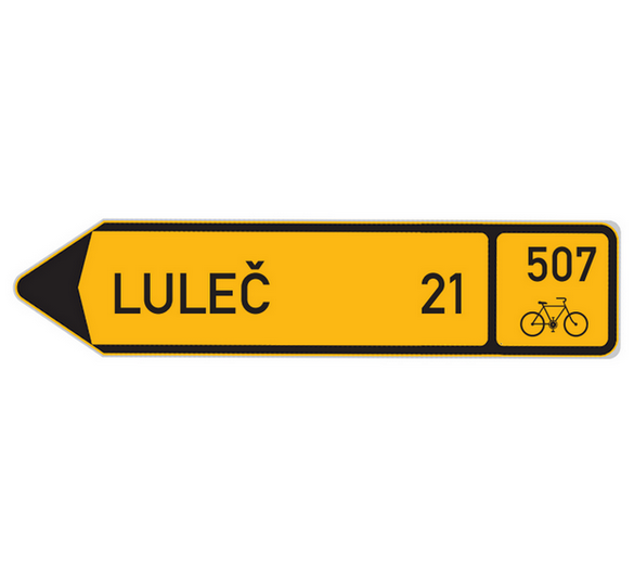 Směrová tabule pro cyklisty - vlevo - IS19b