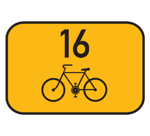 Směrová tabulka pro cyklisty - přímo - IS21a